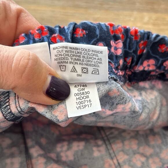 Hanna Andersson Floral Pants Pockets 100% Cotton Drawstring Waist Size 150cm 12Y - Picture 5 of 5